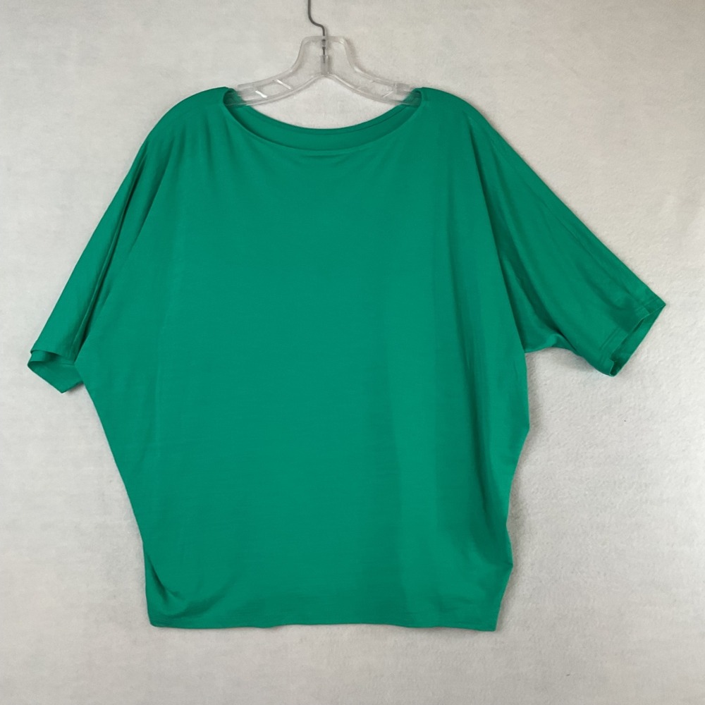 J.Jill Wearever Bright Jade Green Dolman Sleeve Scoop Neck Top NEW Small - Picture 3 of 10